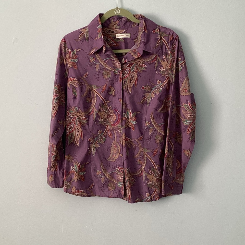 Coldwater Creek Purple Paisley Shirt🏹